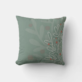 Grey green abstract mistletoe kudde