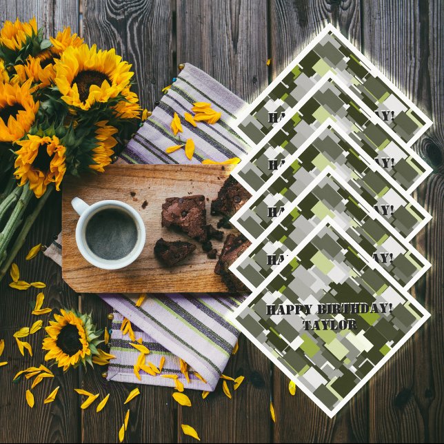 Grey Green Urban Camouflage Paper Napkins Pappersservett (Skapare uppladdad)