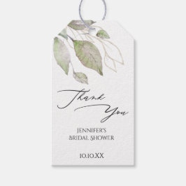 Grey Guld Botanical Löv Tack Presentetikett