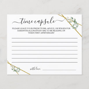 Grey Guld Capsule Advice Shower Game Card Flygblad
