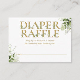 Grey Guld Diaper Raffle Baby Shower Tilläggskort