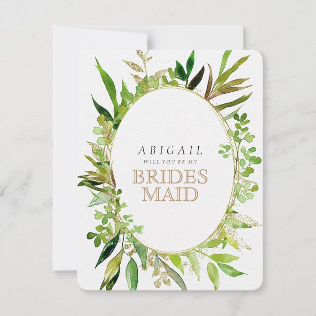 Grey & Guld Löv kommer du att bli Bridesmaid Inbjudningar (Framsida)