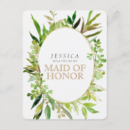 Grey & Guld Löv kommer du att vara min Maid of hon Inbjudningar