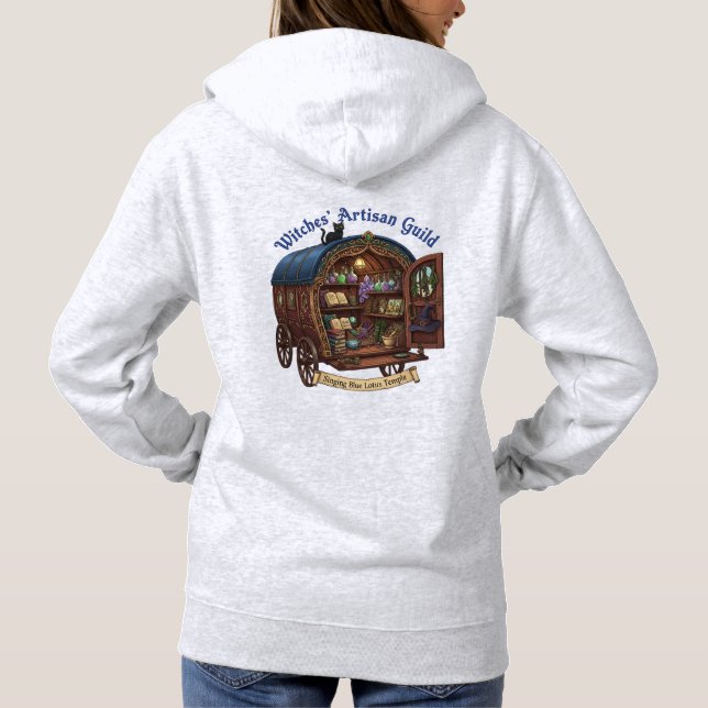 Grey Hoodie, Witches Artisan Guild T Shirt (Baksida)