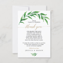 Grey in Lieu of Favors Tack Place Card Meddelande