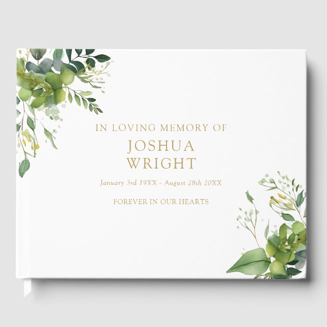 Grey in Loving Memory Memorial Funeral Gästböcker (Framsida)