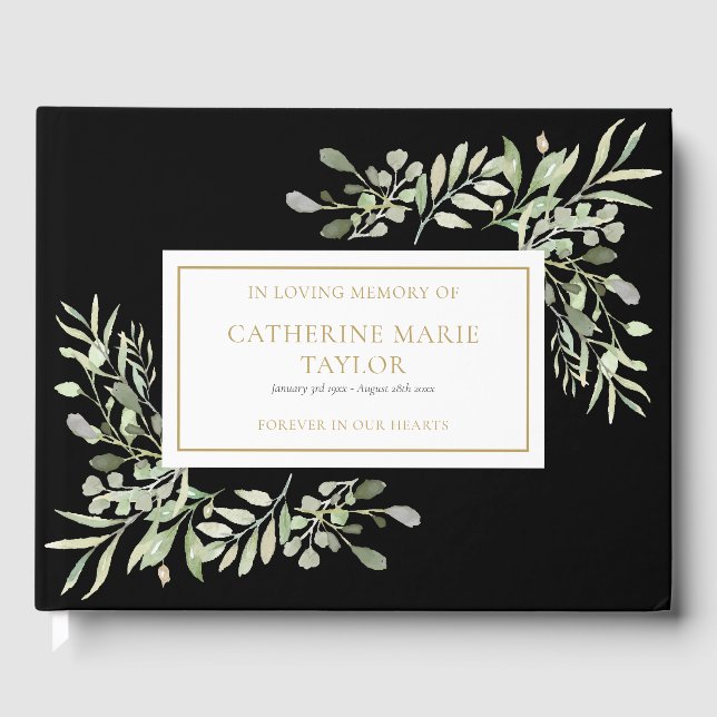 Grey in Loving Memory Memorial Funeral Gästböcker (Framsida)