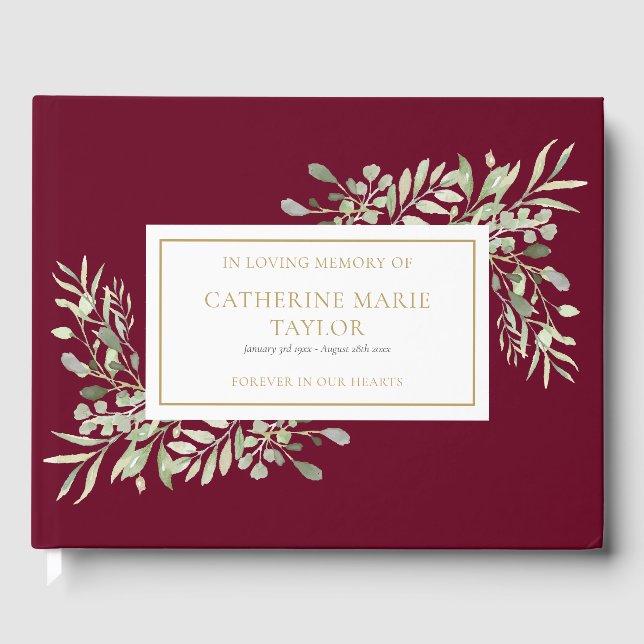 Grey in Loving Memory Memorial Funeral Gästböcker (Framsida)