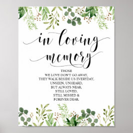 Grey in Loving Memory Memorial Sign Poster