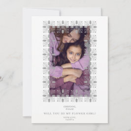 Grey Lace Effect Chic Frame Flower Girl Bridesmaid