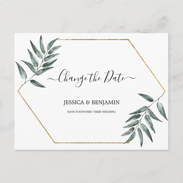 Grey Lämnar uppskjuten skriptändring av datum Vykort (Framsida)