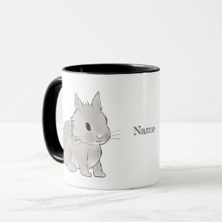 Grey lionhead bunny  mugg