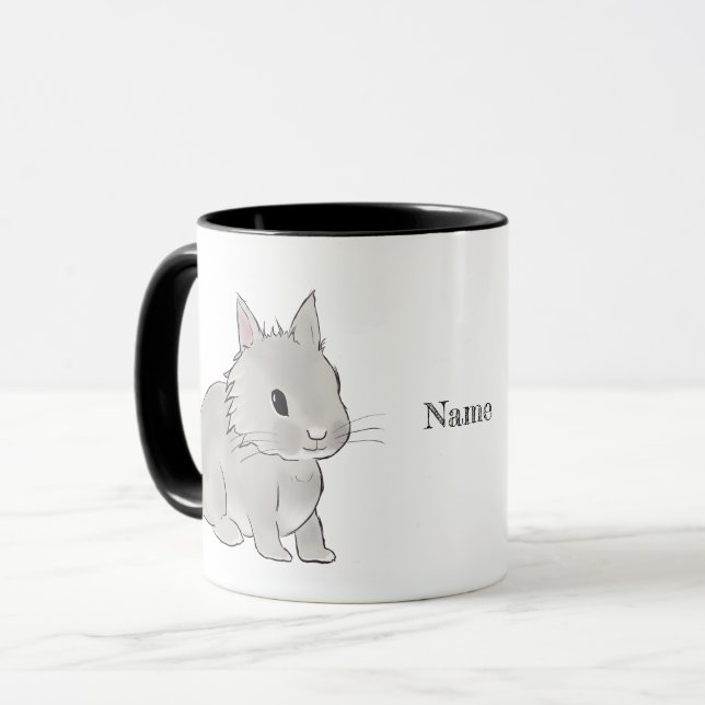 Grey lionhead bunny  mugg (Framsida vänster)