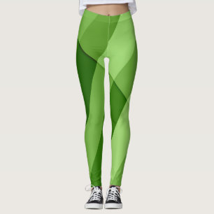 Grey ljust grönt geometric linjer leggings