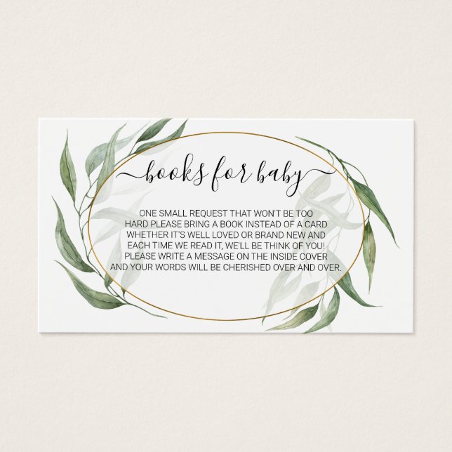 Grey Löv Ram Bok, begäran om babyskor Visitkort (Framsidan)