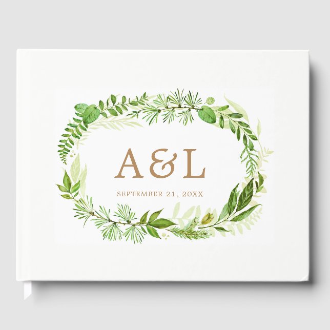 Grey Löv, utandningsluft Bröllop Guest Bok (Framsida)