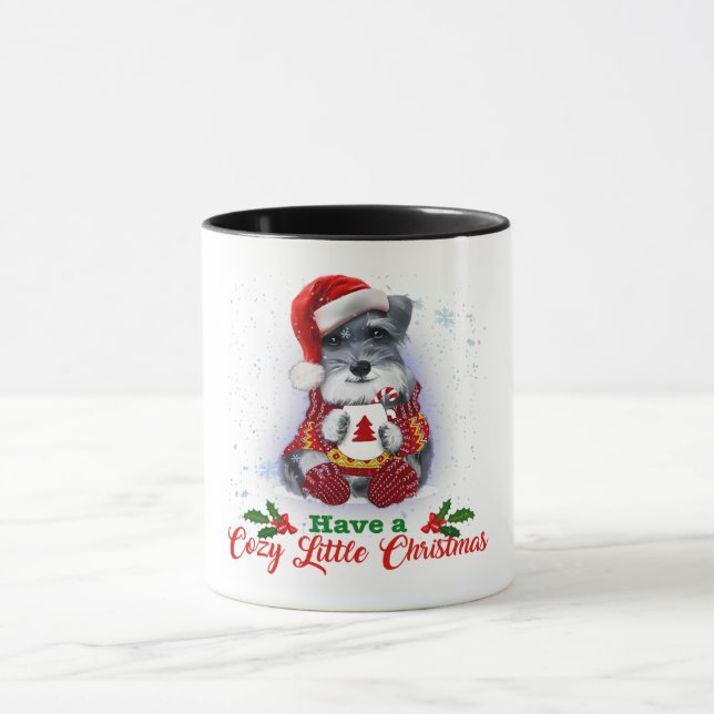 Grey Miniature Schnauzer Have A Cozy Christmas Mugg (Center)