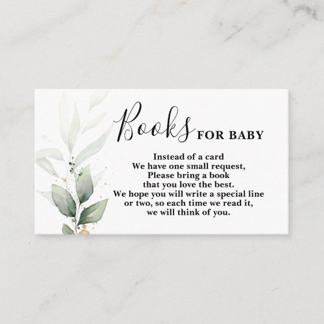 Grey minimalist Bokar för Baby Card Tilläggskort (Framsida)