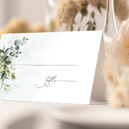 Grey Minimalist Script Bröllop Place Card Placeringskort