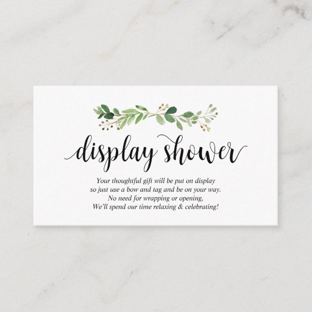 Grey, Modern Black Script, Visning Shower Tilläggskort (Framsida)