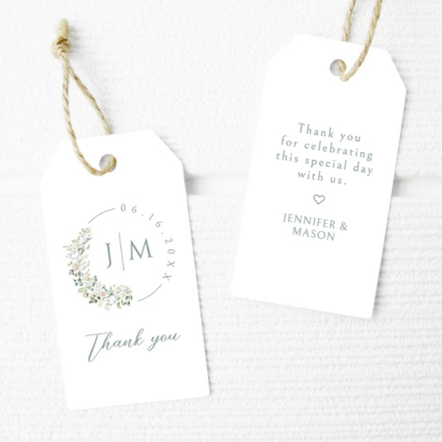 Grey Monogram - tack för dina favoritMärkre i bröl Presentetikett (Skapare uppladdad)