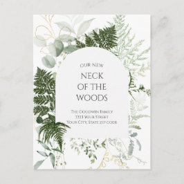 Grey Nacke i Skogen Flytta Annocement Vykort