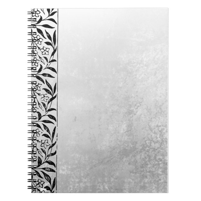 Grey Notebook with Black Accent– Elegant Journal  Anteckningsbok (Framsidan)