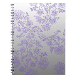 Grey Notebook with Purple Floral Anteckningsbok