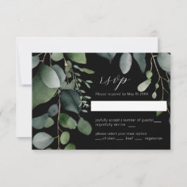 Grey och Eucalyptus Bröllop Black OSA kort