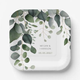 Grey och Eucalyptus Bröllop Tack
