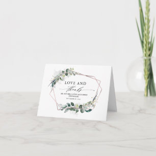 Grey och Eucalyptus Foliage Rosa Tack Kort