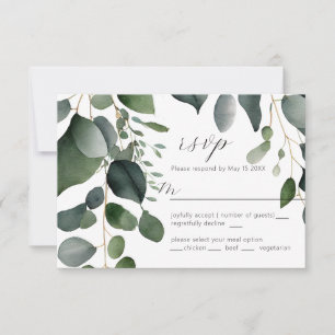 Grey- och eukalyptus-Bröllop OSA-kort OSA Kort