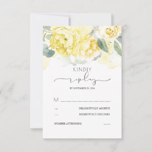 Grey och Gula blommor Bröllop OSA Kort