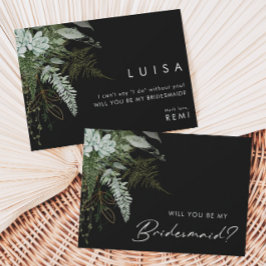 Grey och Guld Black | Bridesmaid Frieri Card Inbjudningar