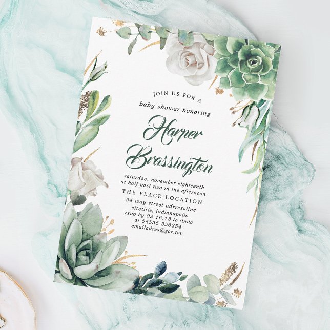 Grey och Guld | Elegant Sommarstövel Inbjudningar (Skapare uppladdad)
