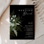 Grey och Guld Löv | Black Bröllop Brunch Inbjudningar<br><div class="desc">Vi designade denna gröna kraft och guld löv | Svart bröllop brunch-inbjudan för att slutföra din enkla, men elegant Bho brunch. Den har modern grönt och vit eukalyptus löv, fern löv, en självklar blomma och minimal löv av guld. Dessa inslag ge känner sig som en viskös vattenfärgsförändrad skog, perfekt för...</div>