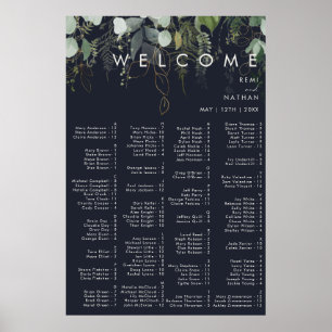 Grey och Guld Löv Mörk flottan alfabetisk Poster