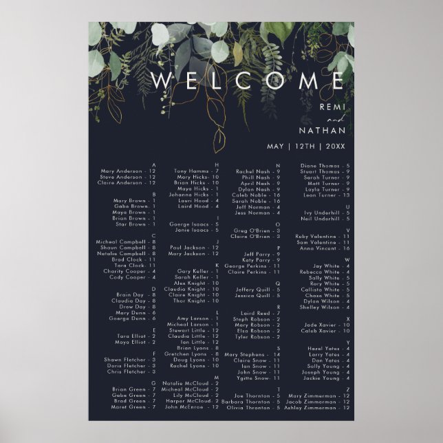 Grey och Guld Löv | Mörk flottan alfabetisk Poster (Framsidan)