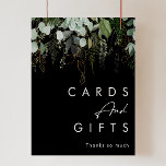 Grey och Guld Löv | Svart kort och gåvor Poster<br><div class="desc">Vi designade denna gröna kraft och guld löv | Svart kort och presenter poster att fylla i din enkla, men elegant-boho-mottagning. Den har modern grönt och vit eukalyptus löv, fern löv, en självklar blomma och minimal löv av guld. Dessa inslag ge känner sig som en viskös vattenfärgsförändrad skog, perfekt för...</div>