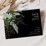 Grey och Guld Löv | Svart Vågrät Spara Datumet<br><div class="desc">Vi designade denna gröna kraft och guld löv | Svart vågrät spara datumet för att slutföra din enkla, men elegant boho bröllop. Den har modern grönt och vit lövlöv, en kulent blomma och minimal löv av guld. Dessa inslag ge känner sig som en viskös vattenfärgsförändrad skog, perfekt för alla orustiska,...</div>