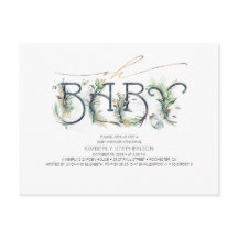 Grey och Guld Typography Modern Baby Shower