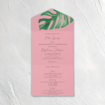 Grey och Rosa Tropical Monstera Bachelorette