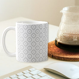Grey Octagonal Checkered Mug Kaffemugg