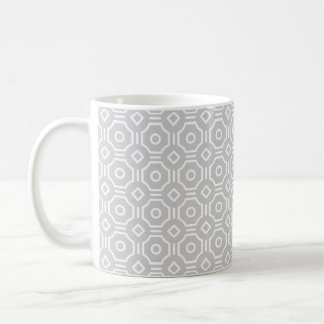 Grey Octagonal Checkered Mug Kaffemugg