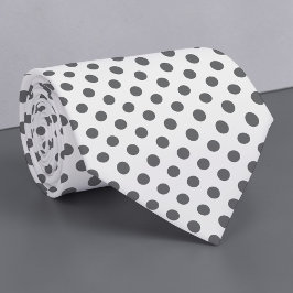 Grey on White Mini Polka Dots Necktie Slips