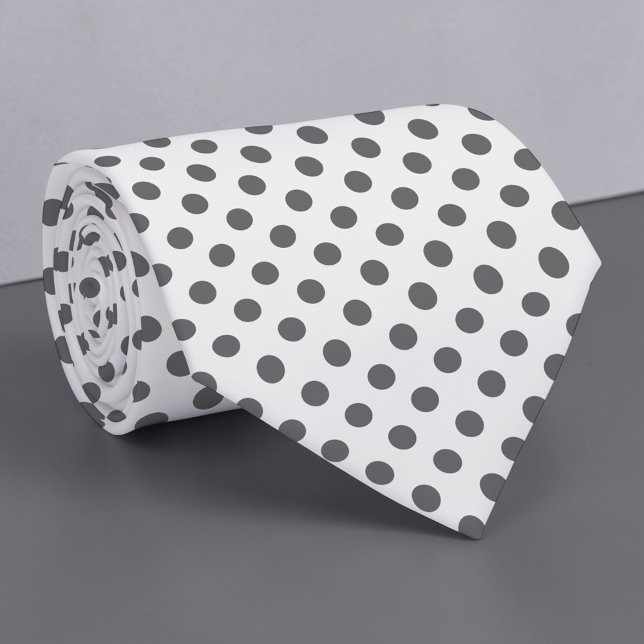 Grey on White Mini Polka Dots Necktie Slips (Skapare uppladdad)