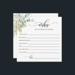 Grey, Önskemål för Bride och Groom/Bride Rådkort<br><div class="desc">Elegant bröllop-rådgivningskort, med mycket gigantisk detaljrikedom och modernt handskrivet calligraphy inslag. Bröllop och Möhippa önskemål-kort eftersom du kan ändra meddelandet "Önskemål för bruden och brudgummen" till "Önskemål för bruden eller bruden att bli" med hjälp av textrutan. Vattenfärgad grön i en vacker blandning av grönt, blått, beige och gult än nyanser....</div>
