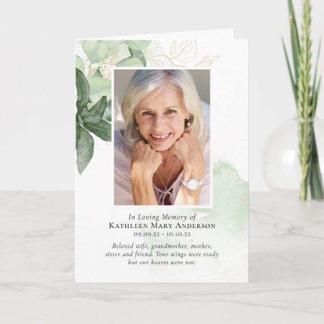 Grey Photos Foled Funeral Program (Framsida)