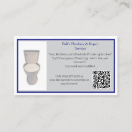 Grey Plumber Plumbing Services Toilet Visitkort