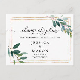 Grey Postponed Bröllop ändrar datum Vykort